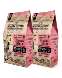 WIEJSKA ZAGRODA Jagnięcina z krylem dla dorosłych kotów 2x5 kg