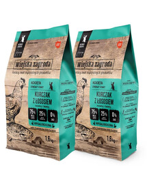 WIEJSKA ZAGRODA Kurczak z łososiem kocięta 2x1,6kg