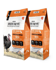 WIEJSKA ZAGRODA Monobiałkowa Indyk dla psów chrupki S/M 2x6 kg