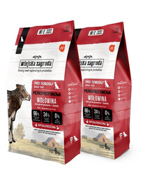 WIEJSKA ZAGRODA Monobiałkowa Wołowina dla psów chrupki M/L 2x6 kg