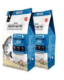 WIEJSKA ZAGRODA Monobiałkowa Łosoś dla psów chrupki S/M 2x2 kg