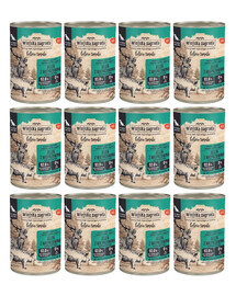 WIEJSKA ZAGRODA Leśne smaki Jeleń z wieprzowiną mokra karma dla psów 12x400 g