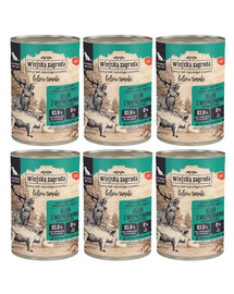 WIEJSKA ZAGRODA Leśne smaki Jeleń z wieprzowiną mokra karma dla psów 6x400 g