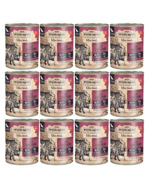 WIEJSKA ZAGRODA Leśne smaki Dzik z wołowiną mokra karma dla psów 12x800 g