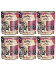 WIEJSKA ZAGRODA Leśne smaki Dzik z wołowiną mokra karma dla psów 6x800 g