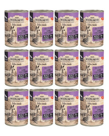 WIEJSKA ZAGRODA Leśne smaki Sarna z przepiórką mokra karma dla psów 12x400 g