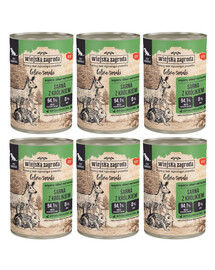 WIEJSKA ZAGRODA Leśne smaki Sarna z królikiem 6x400 g mokra karma dla psów dorosłych