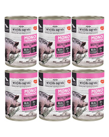 WIEJSKA ZAGRODA Wieprzowina Monobiałkowa mokra karma dla psów 6x400 g