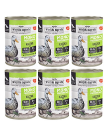WIEJSKA ZAGRODA Monobiałkowa Kaczka mokra karma dla psów 6x400 g