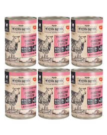 WIEJSKA ZAGRODA Jagnięcina z krylem 6x400g puszka dla kota