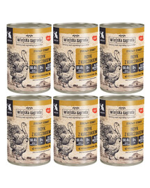 WIEJSKA ZAGRODA Indyk z kurczakiem 6x400g puszka dla kociąt
