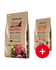 FITMIN Cat Purity Hairball 10 kg + przysmak 400g GRATIS