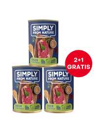 SIMPLY FROM NATURE Mokra karma dla psa Jeleń z kaszą gryczaną 400 g (2+1 GRATIS)