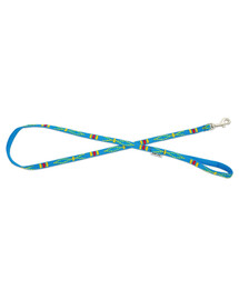 Smycz dla psa z etnicznym wzorem 10mm/120cm błękitna