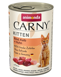 Carny Puszka Kitten Wołowina/Cielęcina/Kurczak 400 g