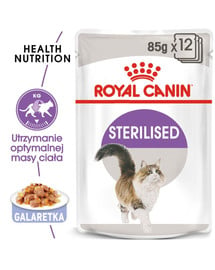 Sterilised w galaretce karma mokra w galaretce dla kotów dorosłych, sterylizowanych 12 x 85 g