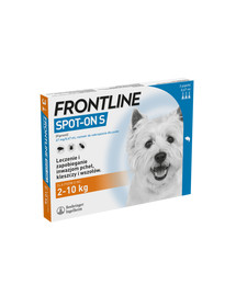 FRONTLINE Spot-on przeciw kleszczom i pchłom dla małych psów S psy 2-10 kg 3 pipetki