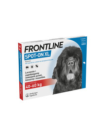 FRONTLINE Spot-on przeciw kleszczom i pchłom dla psów bardzo dużych XL psy 40-60 kg 3 pipetki