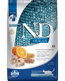 N&D Ocean cat adult codfish, spelt, oats and orange 5 kg