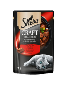 Sheba Craft Collection Mięsiste kawałki z wołowiną Karma w sosie dla kota 12x85g