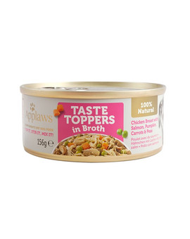 APPLAWS Dog Tin Taste Toppers Chicken Breast with Salmon & Vegetables 6x156g pierś z kurczaka, łosoś, dynia w bulionie