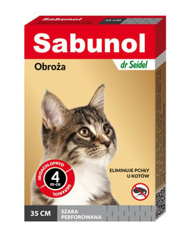 DR SEIDEL Sabunol Obroża przeciw pchłom dla kotów 35 cm szara