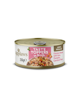 APPLAWS Dog Tin Taste Toppers Chicken Breast with Ham & Vegetables 72x156g pierś z kurczaka, szynka i warzywa