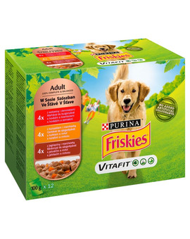 Vitafit Adult Mix smaków mięsnych 72x100g mokra karma dla dorosłych psów