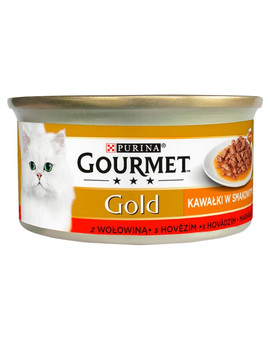 Gold Sauce Delights z wołowiną 85 g mokra karma dla kotów