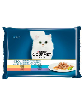 Perle Mini Fileciki w sosie  (indyk, tuńczyk, kaczka, jagnięcina) 4x85g mokra karma dla kotów