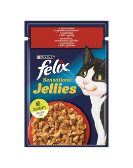 Sensations Jellies Wołowina w galaretce z pomidorami 26x85g mokra karma dla kota