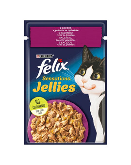 Sensations Jellies Kaczka w galaretce ze szpinakiem 85g mokra karma dla kota