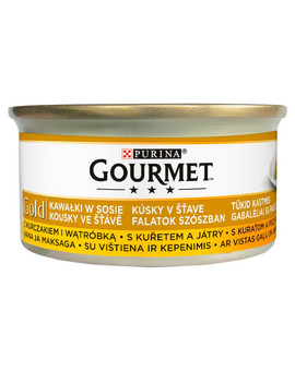 Gold z kurczakiem i wątróbką w sosie 24x85g mokra karma dla kotów