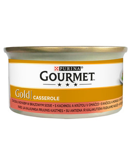 Gold Casserole z kaczką i indykiem w sosie 24x85g mokra karma dla kotów