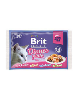 Premium Fillet dinner plate mix smaków w galaretce dla kotów 52 x 85 g