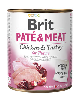 Pate & meat chicken&turkey pasztet dla szczeniąt 6 x 800 g kurczak i indyk