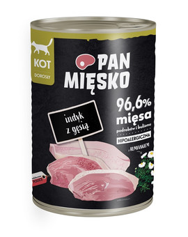 Indyk z gęsią hipoalergiczna mokra karma dla kota 400g