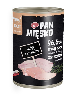 Indyk z królikiem hipoalergiczna mokra karma dla kota 400g