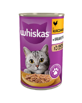 Adult puszka 24x400 g - mokra karma pełnoporcjowa dla dorosłych kotów, kawałki z kurczakiem w galaretce