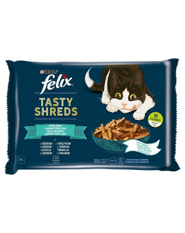 Tasty Shreds Rybne Smaki z  Łososiem i tuńczykiem 4x80g