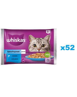 Adult saszetka 52x85g Rybne Przysmaki mokra karma dla dorosłych kotów w galaretce z: łososiem, tuńczykiem