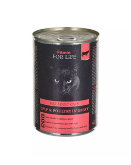 For Life Adult cats Beef poultry in gravy 415 g wołowina i serca w galaretce dla dorosłych kotów