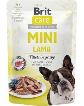 BRIT CARE Mini Adult Pouch Lamb 24x85 g z jagnięciną dla psów małych ras