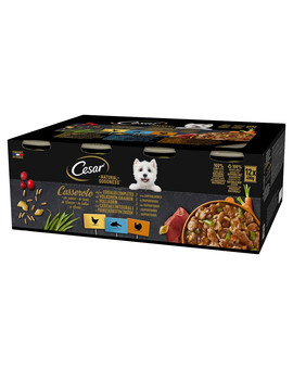 Natural Goodness Casserole 24x400 g z kurczakiem, z białą rybą, z indykiem w sosie z pełnoziarnistym zbożem dla dorosłych psów