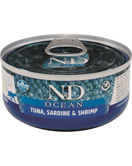 FARMINA N&D Cat Ocean tuna, sardine, shrimps 70 g okoń morski, sardynki, krewetki