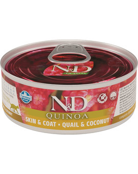 N&D Cat quinoa quail & coconut Skin&Coat 80 g karma dla kotów na poprawę stanu sierści