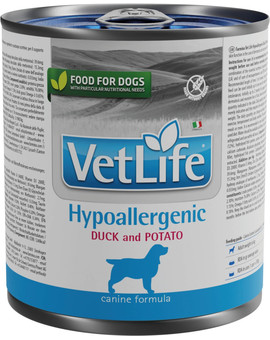 VetLife Hypoallergenic Duck & Potato karma dietetyczna dla psów 300 g