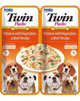 Dog Twin Kurczak, warzywa i wołowina w bulionie dla psów 2x40 g