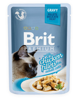 Premium Cat Fillets in Gravy mokra karma z kurczakiem dla kotów 24x85 g