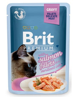 Premium Cat Delicate fillets in gravy z łososiem w sosie dla kotów sterelizowanych 24x85g